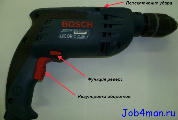 Дрель с быстрозажимным патроном